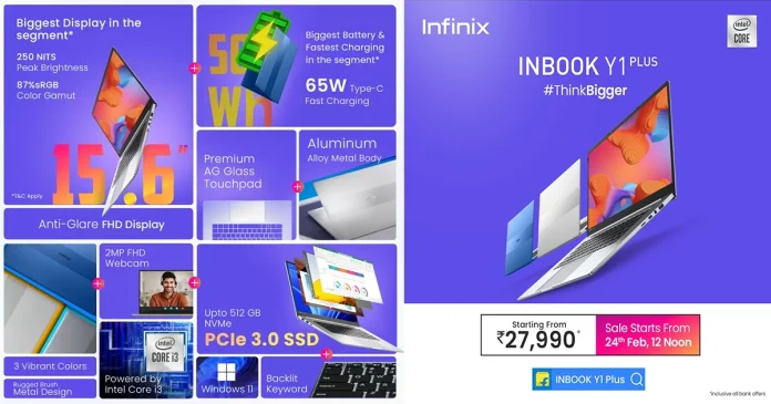Infinix INBook Y1 Plus Specification Launched under 30k